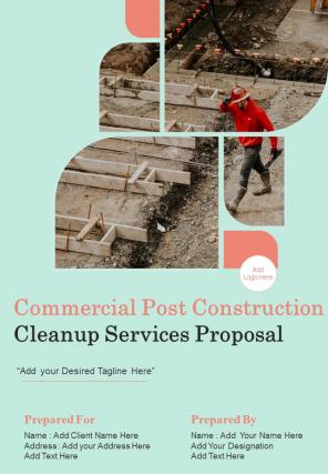 Commercial Post Construction Cleanup Services Proposal Report Sample Example Document
