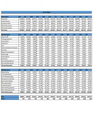 Company Annual Budget Template Excel Spreadsheet Worksheet Xlcsv XL SS Professionally Researched