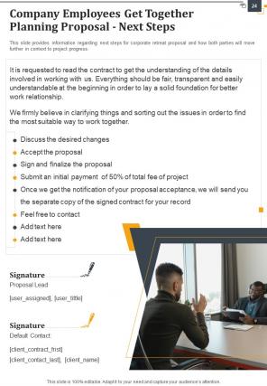 Company employees get together planning proposal example document report doc pdf ppt