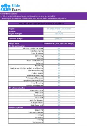 Construction Scheme Financial Projection Excel Spreadsheet Worksheet Xlcsv XL Bundle V Image Editable