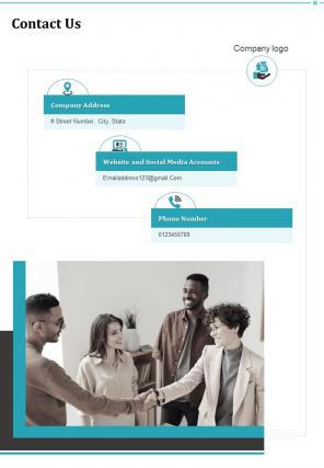 Contact Us Business Purchasing Proposal Template One Pager Sample Example Document