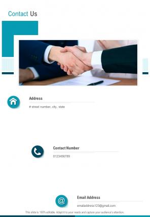 Contact Us Corporate Staffing Proposal One Pager Sample Example Document