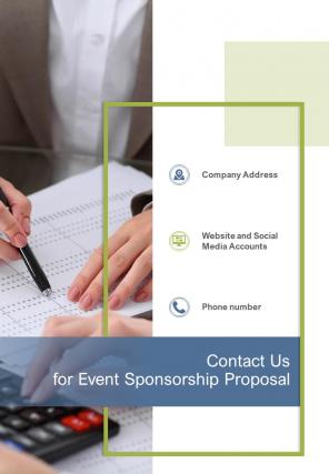 Contact Us For Event Sponsorship Proposal One Pager Sample Example Document