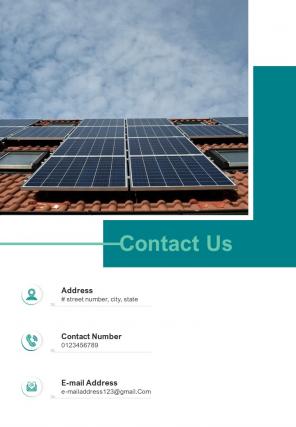 Contact Us Solar Proposal Template One Pager Sample Example Document