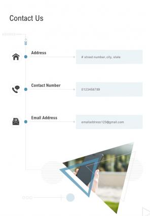 Contact Us Ux Ui Proposal One Pager Sample Example Document