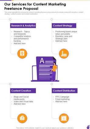 Content Marketing Freelance Proposal Sample Document Report Doc Pdf Ppt
