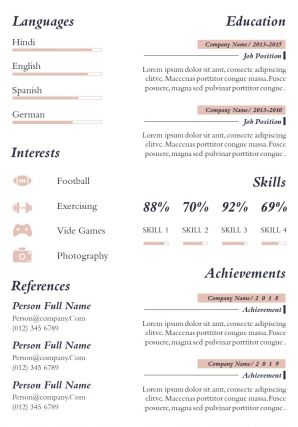 Corporate cv editable a4 resume template to introduce yourself
