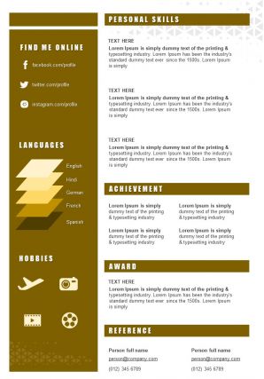 Corporate resume powerpoint design with professional infographic design