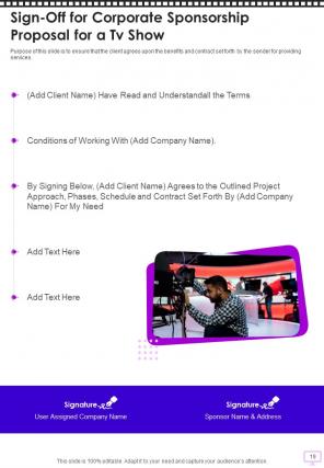 Corporate Sponsorship Proposal For A Tv Show Report Sample Example Document
