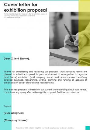 Cover Letter For Exhibition Proposal One Pager Sample Example Document