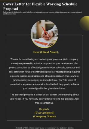 Cover Letter For Flexible Working Schedule Proposal One Pager Sample Example Document