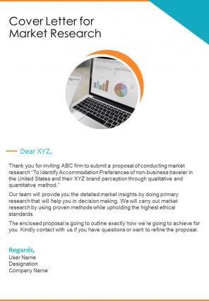 Cover Letter For Market Research One Pager Sample Example Document