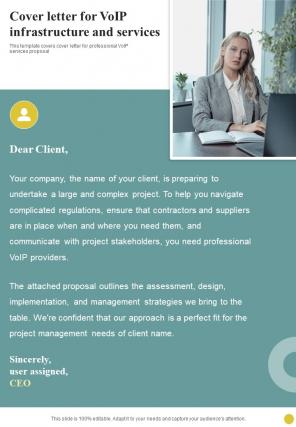 Cover Letter For Voip Infrastructure And Services One Pager Sample Example Document
