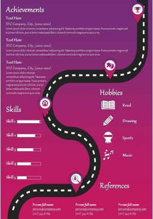 Creative design infographic resume template for corporate professionals