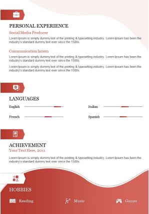 Creative Resume Design Layout For Marketing Professionals Social Media Manager