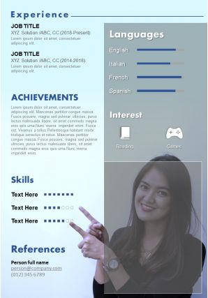 Creative resume template for professionals visual cv a4 size