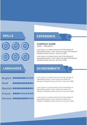 Creative visual resume format for photographer infographic