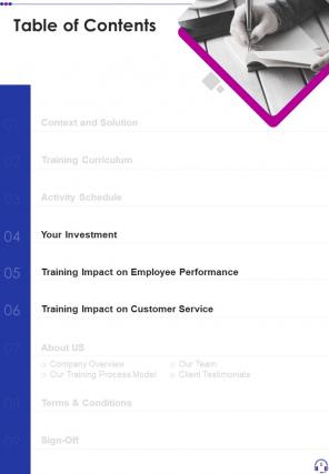 Customer Service Training Proposal Example Document Report Doc Pdf Ppt