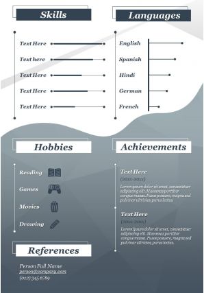 Cv sample template with skills and achievements