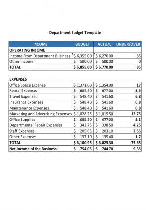 Department Budget Sheet Excel Spreadsheet Worksheet Xlcsv XL SS Images Slides