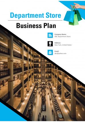Department Store Business Plan Pdf Word Document Department Store Business Plan A4 Pdf Word Document