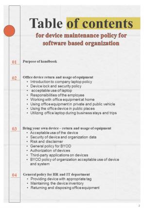 Device Maintenance Policy For Software Based Organization HB V Professionally Graphical