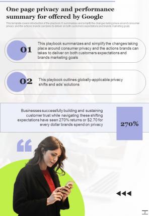 Digital Marketing Playbook For Driving Privacy And Performance Report Sample Example Document Content Ready Analytical