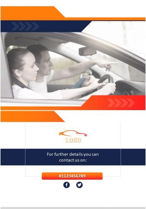 Driving school promotion two page brochure template
