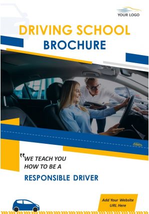 Driving training school four page brochure template