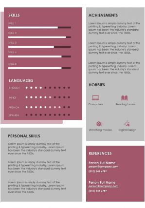 Editable resume professional design template for job search