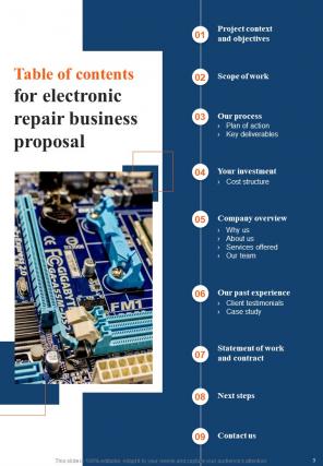 Electronic Repair Business Proposal Report Sample Example Document