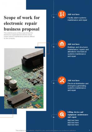 Electronic Repair Business Proposal Report Sample Example Document