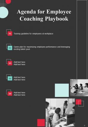 Employee Coaching Playbook Report Sample Example Document Idea Visual