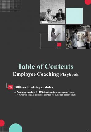 Employee Coaching Playbook Report Sample Example Document Adaptable Visual