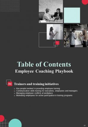 Employee Coaching Playbook Report Sample Example Document Template Appealing