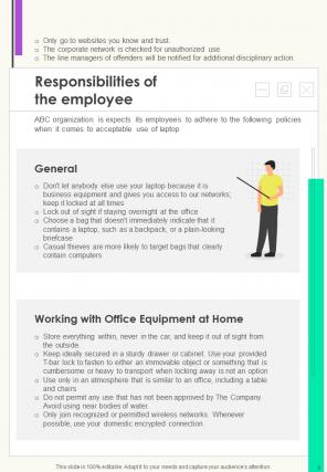 Employee Equipment Return Agreement Handbook HB Professionally Compatible