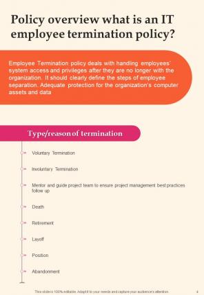 Employee Exit Policy A4 Handbook Hb V Pre designed Slides