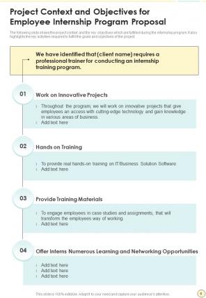 Employee Internship Program Proposal Report Sample Example Document
