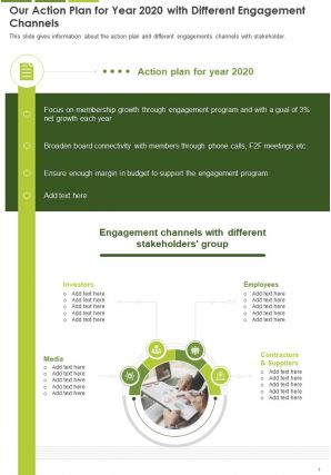 Engagement highlight annual report pdf doc ppt document report template