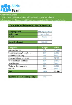 Enterprise Budget Template Excel Spreadsheet Worksheet Xlcsv XL Bundle V Colorful Customizable