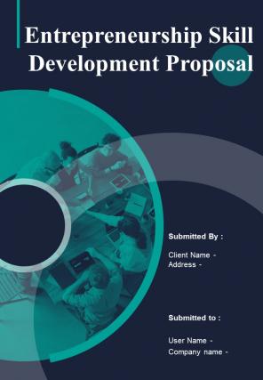 Entrepreneurship Skill Development Proposal Report Sample Example Document