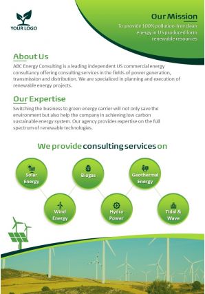 Environmental consulting firm four page brochure template