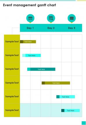Event Management Gantt Chart One Pager Sample Example Document