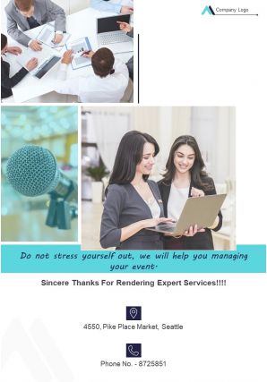 Event planners marketing two page brochure template
