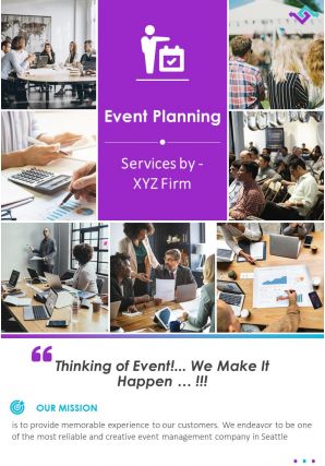 Event planners promotion two page brochure flyer template