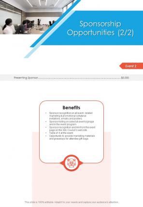 Event Proposal Sponsorship Opportunities One Pager Sample Example Document