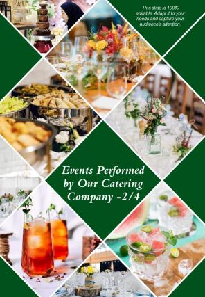 Events Performed By Our Catering Company One Pager Sample Example Document