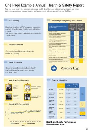 Example annual health and safety report pdf doc ppt document report template