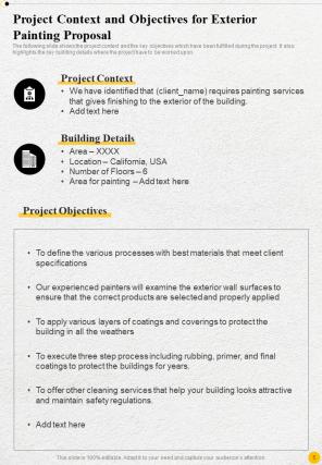 Exterior Painting Proposal Report Sample Example Document