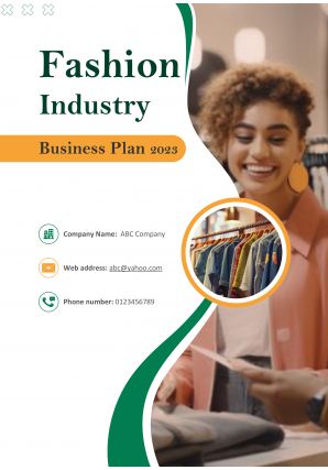 Fashion Industry Business Plan 2023 Pdf Word Document